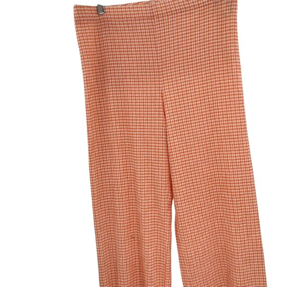 Aritzia Wilfred Verona Pant Seersucker Pull-On Gingham Orange Size XL - Picture 4 of 11